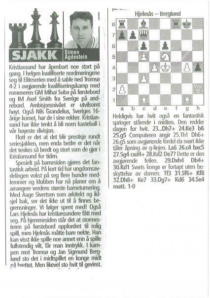 Sjakkspalta i VG 1/4-2009